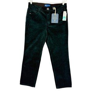 NWT Democracy Women's Natalie Ab Solution Straight Dark Green Corduroy Pants 14P